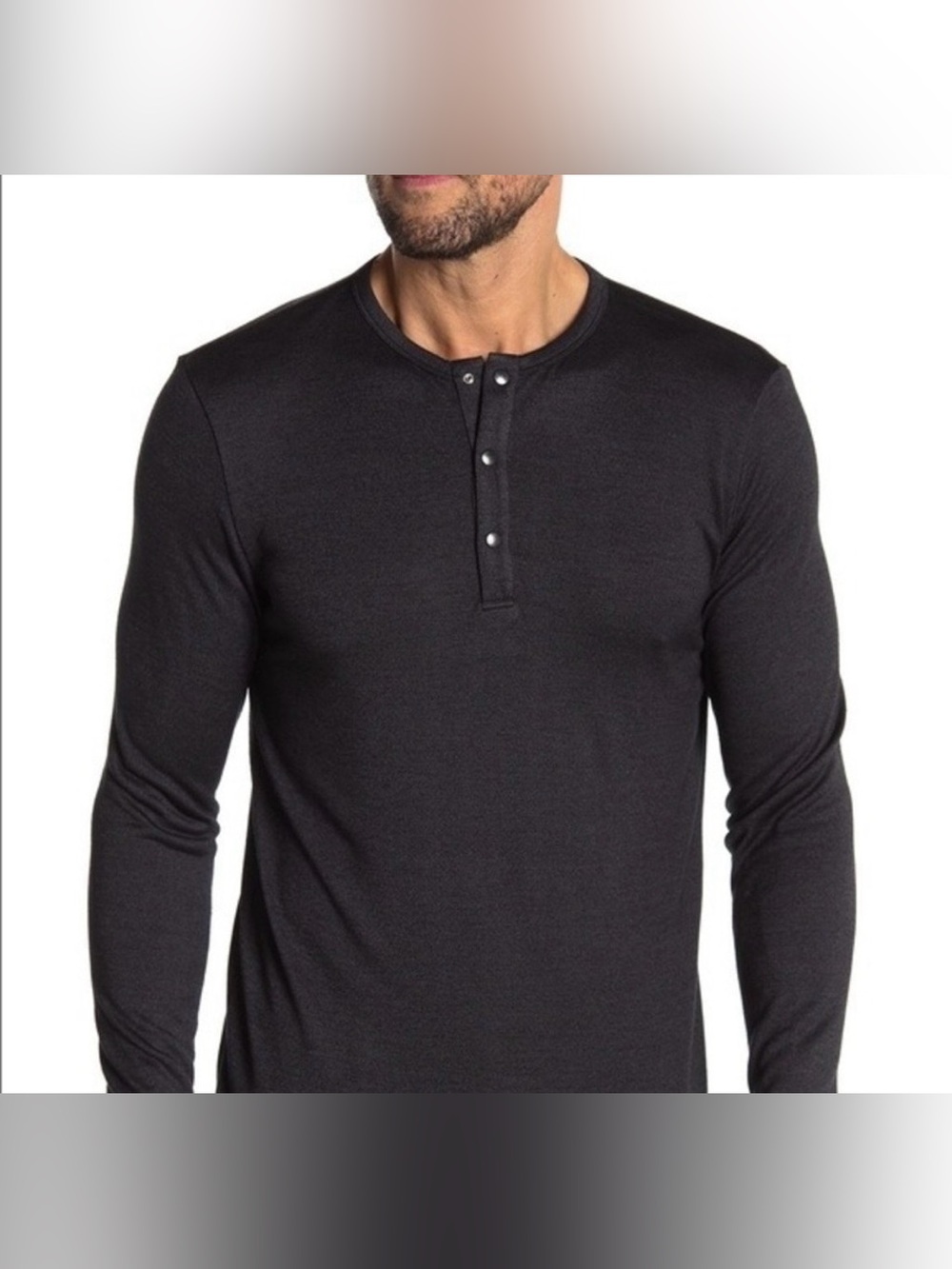 Theory Men's charcoal modal ribbed Long-Sleeve Henley